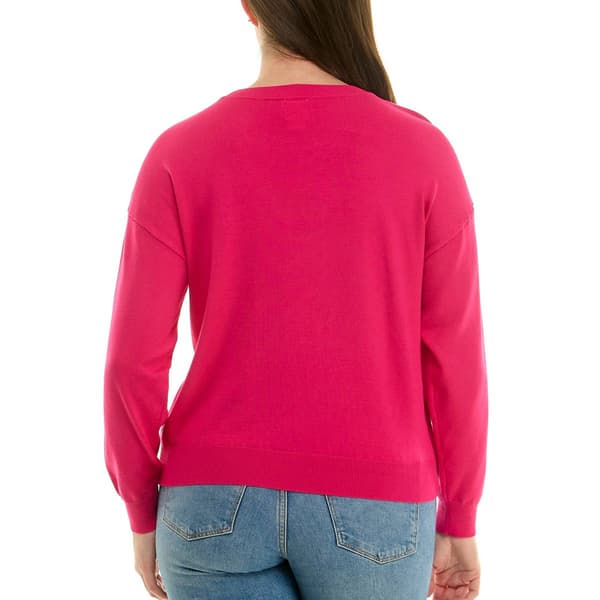 Womens Zac & Rachel Long Sleeve Solid Knit Beach Please Sweater