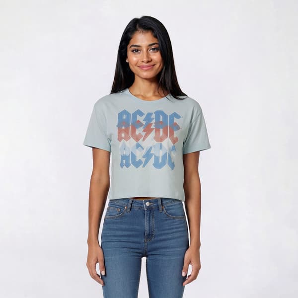 Juniors C-Life Mineral Wash AC/DC Oversized Logo Tee - image 