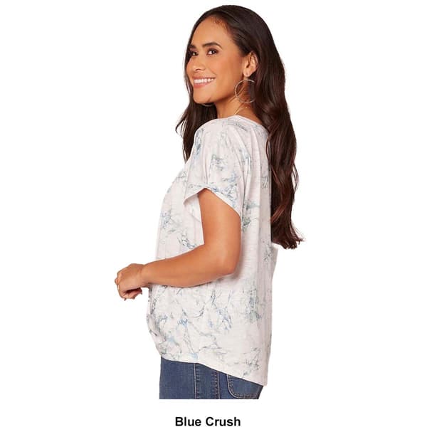 Womens Democracy Short Sleeve Marble Twist Hem Tee