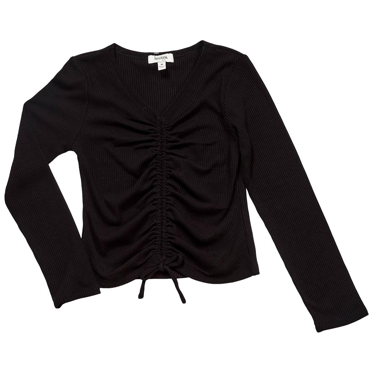 Girls (7-16) Speechless(R) Long Sleeve Ruched Front Top