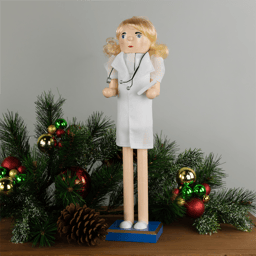 Northlight Nurse with Stethoscope Wooden Christmas Nutcracker