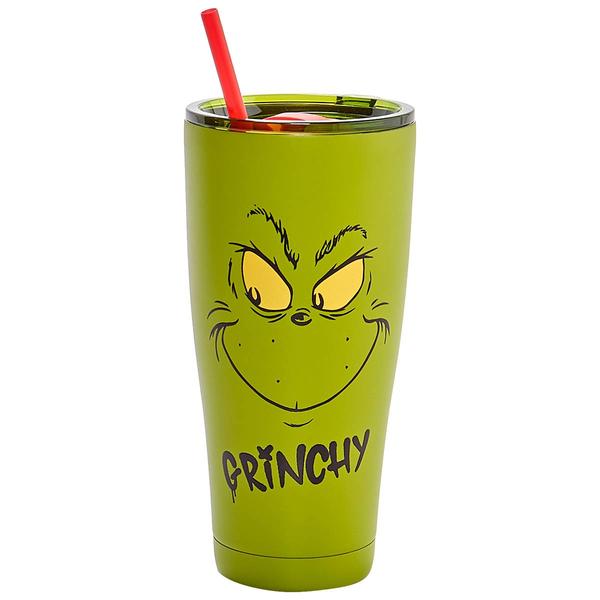R Squared Grinchy Face Stainless Steel Tumbler - image 
