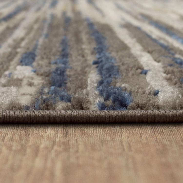 Mohawk Home Furie Stripe Grey/Dark Blue Area Rug