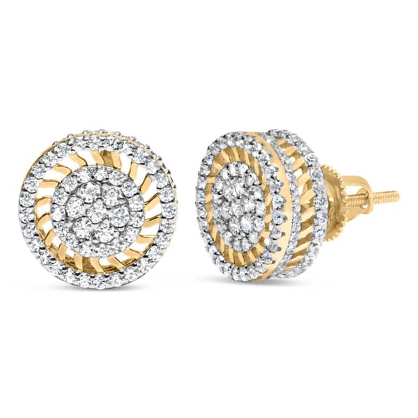 Haus of Brilliance 10kt. Gold 1ct. Diamond Sunburst Stud Earrings