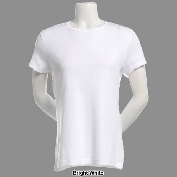 Petite Architect&#174; Short Sleeve 1x1 Ribbed Crew Neck Tee