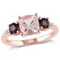 Gemstone Classics&#40;tm&#41; Silver Morganite & Smokey Quartz Ring - image 1