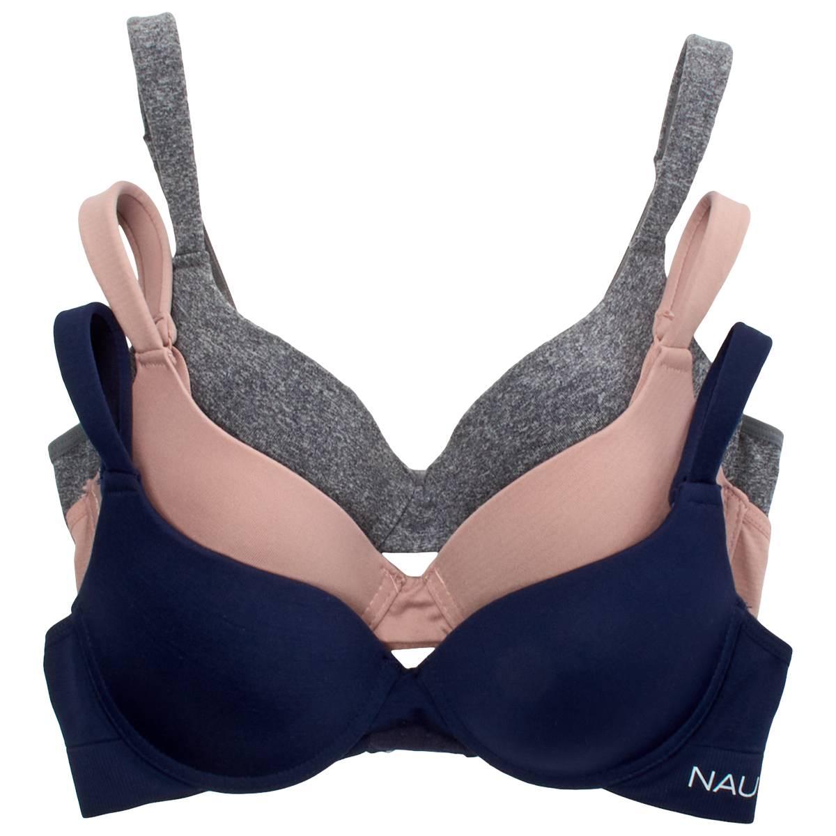 Open Video Modal for Womens Nautica 3pk. Seamless T-Shirt Bra-NT4918-3PKAD
