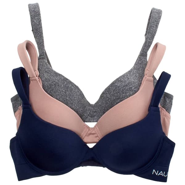 Womens Nautica 3pk. Seamless T-Shirt Bra-NT4918-3PKAD - image 