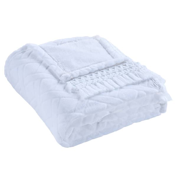 Videri Home Diamond Fringe Plush Throw & Pillow Gift Set