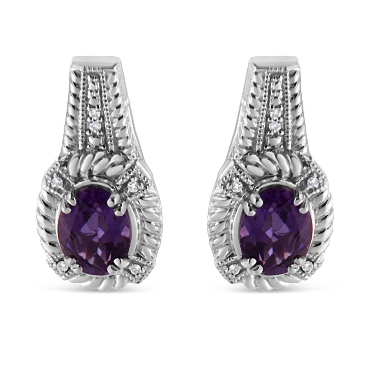 Haus of Brilliance Amethyst Diamond Dangle Earrings