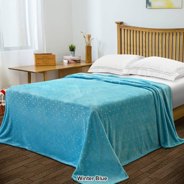 Superior Metallic Polka Dot Ultra-Plush Fleece Blanket