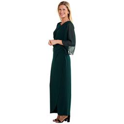 Womens Connected Apparel Sheer Wide Sleeve Asymmetric ITY Gown