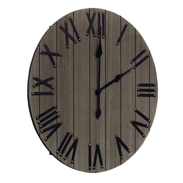 Elegant Designs Handsome 21" Farmhouse Wood Wall Clock