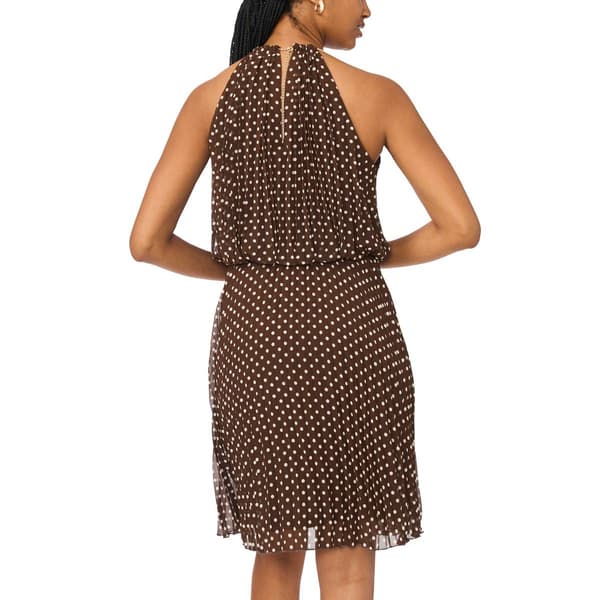 Womens MSK Sleeveless Halter Neck Dot Blouson Dress