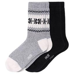 Womens HUE® 2pk. Snowflake Boot Crew Socks