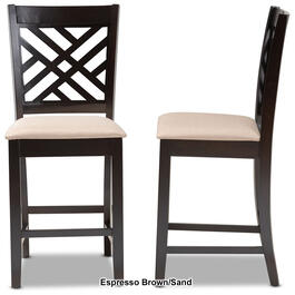 Baxton Studio Caron Wood Counter Height Pub Chairs - Set of 2