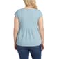 Plus Size NY Collection Short Sleeve Lace Detail Peplum Blouse - image 2