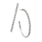 Crystal Colors Silver Plated 30mm J-Hoop Clear Earrings - image 1