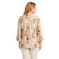 Plus Size Notations 3/4 Ruffle Sleeve Floral Embroidery Blouse - image 2