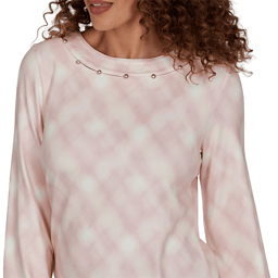 Womens Emaline Soiree Embellished Neck Abstract Plaid Sweater
