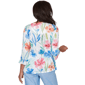 Womens Alfred Dunner Caribbean Blues Whimsical Floral Blouse - image 2