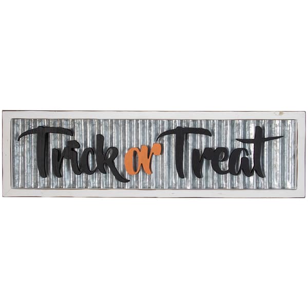 Northlight Seasonal 27.5in. Silver Trick or Treat Wall Sign
