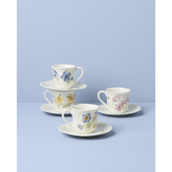 Lenox® Butterfly Meadow® Espresso Cup & Saucers - Set of 4