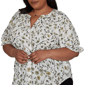 Plus Size Emaline La Vita Costiera Elbow Sleeve Floral Blouse - image 5