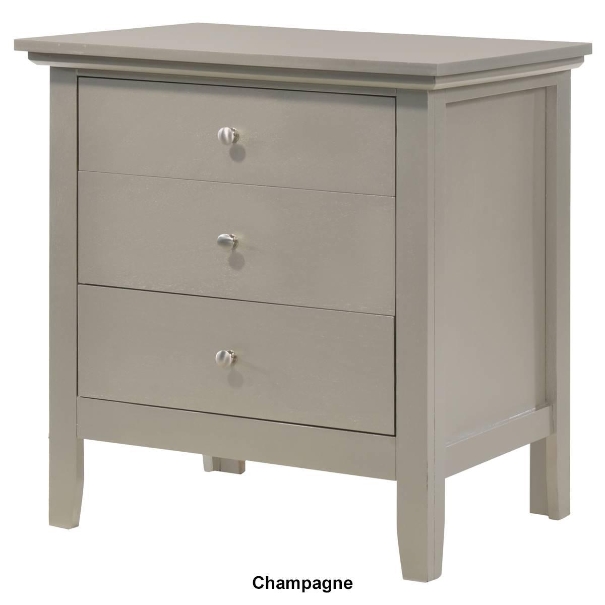 Passion Furniture Hammond 3-Drawer Nightstand
