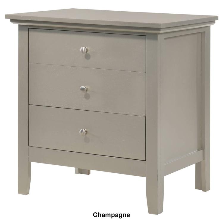 Passion Furniture Hammond 3-Drawer Nightstand