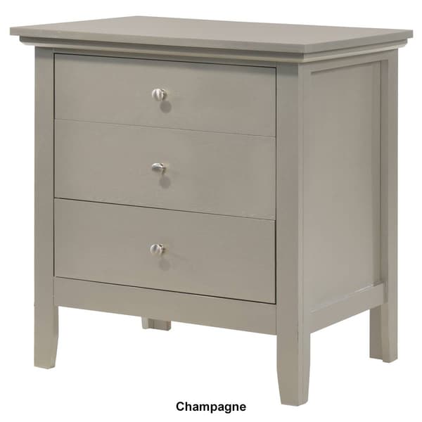 Passion Furniture Hammond 3-Drawer Nightstand