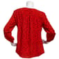 Womens Notations 3/4 Roll Tab Sleeve Dot Split Neck Button Down - image 2