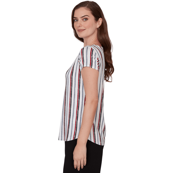 Womens Emaline Sapphire Serenade II Stripe Rope Blouse