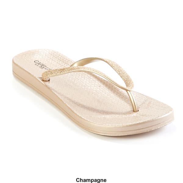 Womens Capelli New York Glitter Opaque Jelly Flip Flops