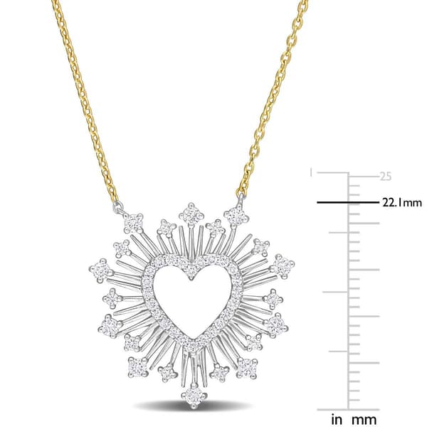 Sophia B 14kt. Gold 1/2ct. Diamond Heart Sunburst Necklace