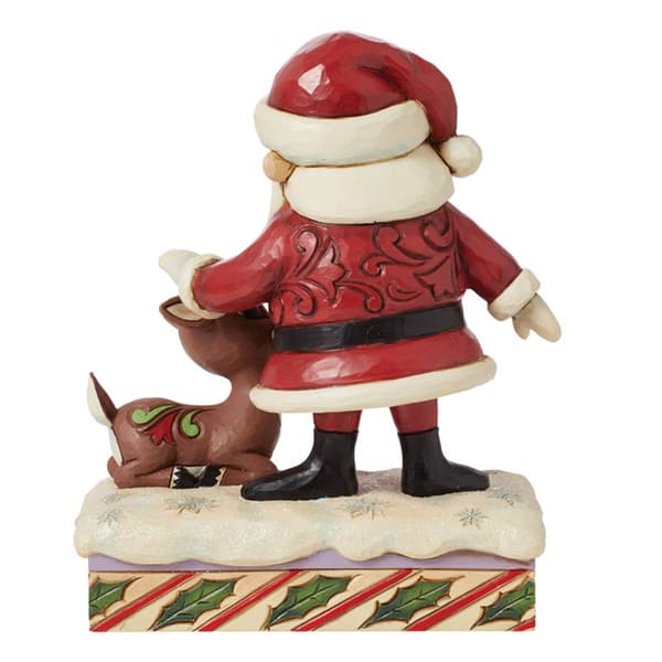 Jim Shore Santa Petting Rudolph Christmas Figurine