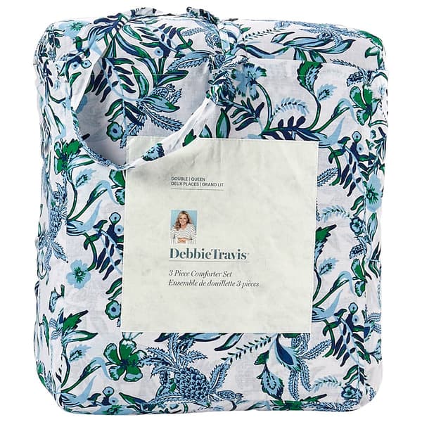 D Travis 3pc. Pineapple & Floral Plush Comforter Set