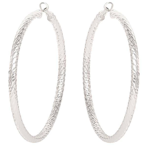 Jessica Simpson Imitation Silver Plated Twist Hoop Earrings