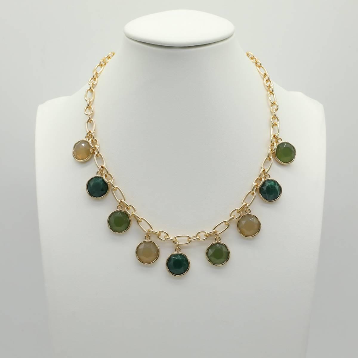 Ashley Cooper(tm) Resin Cabochon Layered Charm Necklace