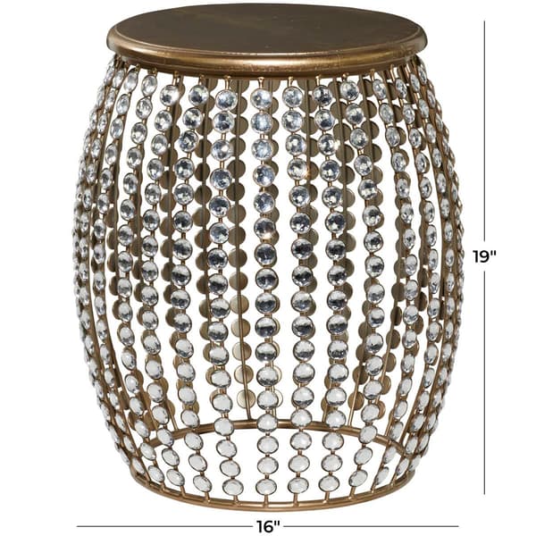 9th & Pike® Silver Metal and Pine Glam Accent Table
