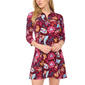 Petites MSK 3/4 Sleeve Print ITY 1/2 Zip Neck Dress - image 1