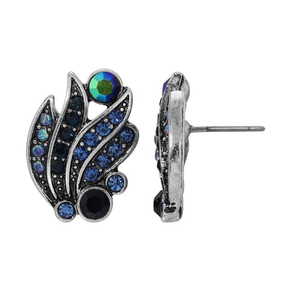 1928 Silver-tone Vintage Inspired Button Earrings - image 