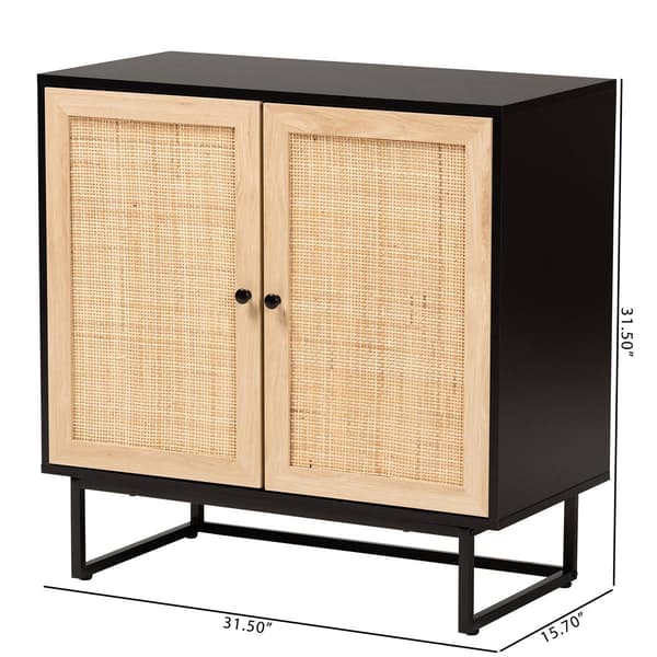 Baxton Studio Declan Espresso Wood 2-Door Storage Cabinet