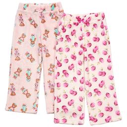 Girls (4-6x) Betsey Johnson 2pk. Cherry/Bears Plush Pajama Pants