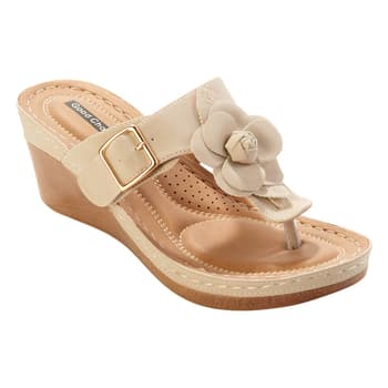 Womens Good Choice Flora Wedge Thong Sandals - Boscov's