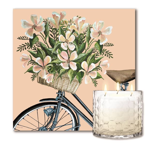 Courtside Market(R) 2pc. Coral Flowers Art Board and Soy Candle Set - image 