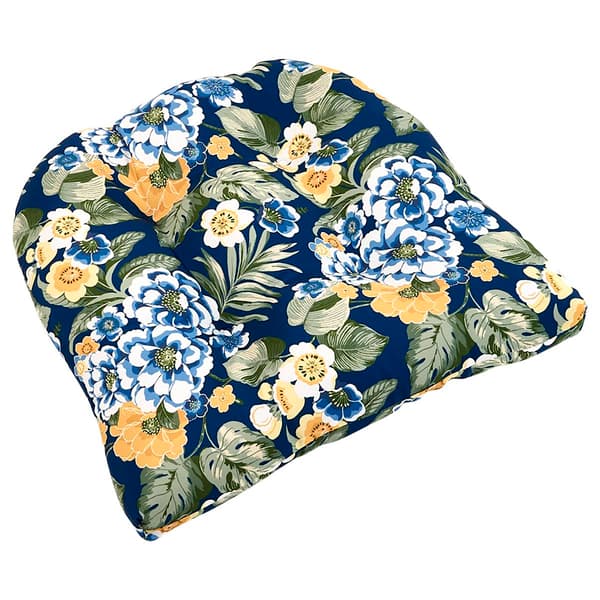 Jordan Manufacturing Outdoor Floral Wicker Chair Cushion Blue Boscov's