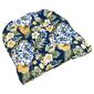 Jordan Manufacturing Outdoor Floral Wicker Chair Cushion - Blue - image 1