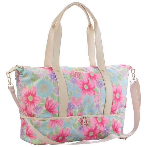 Madden Girl Nylon Bottom Zip Floral Weekender w/Pouch - image 