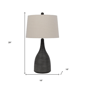 HomeRoots 29in. Black Ceramic Round Table Lamp with Empire Shade - image 2